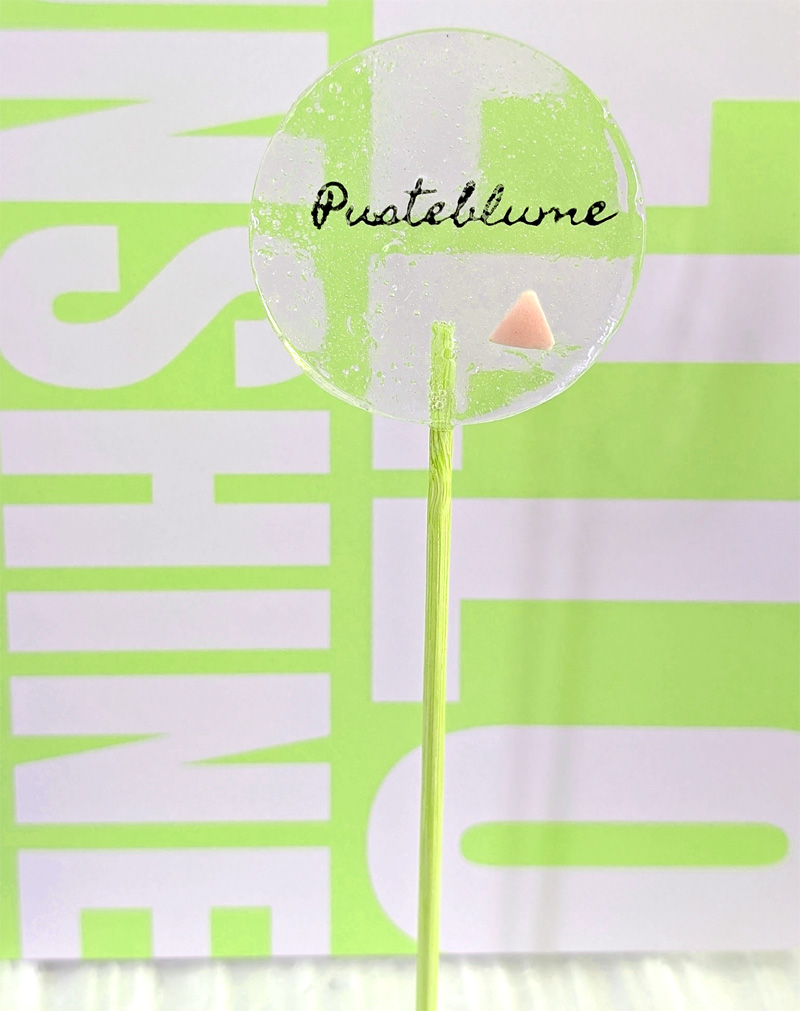 lolli rund mit stempelung pusteblume